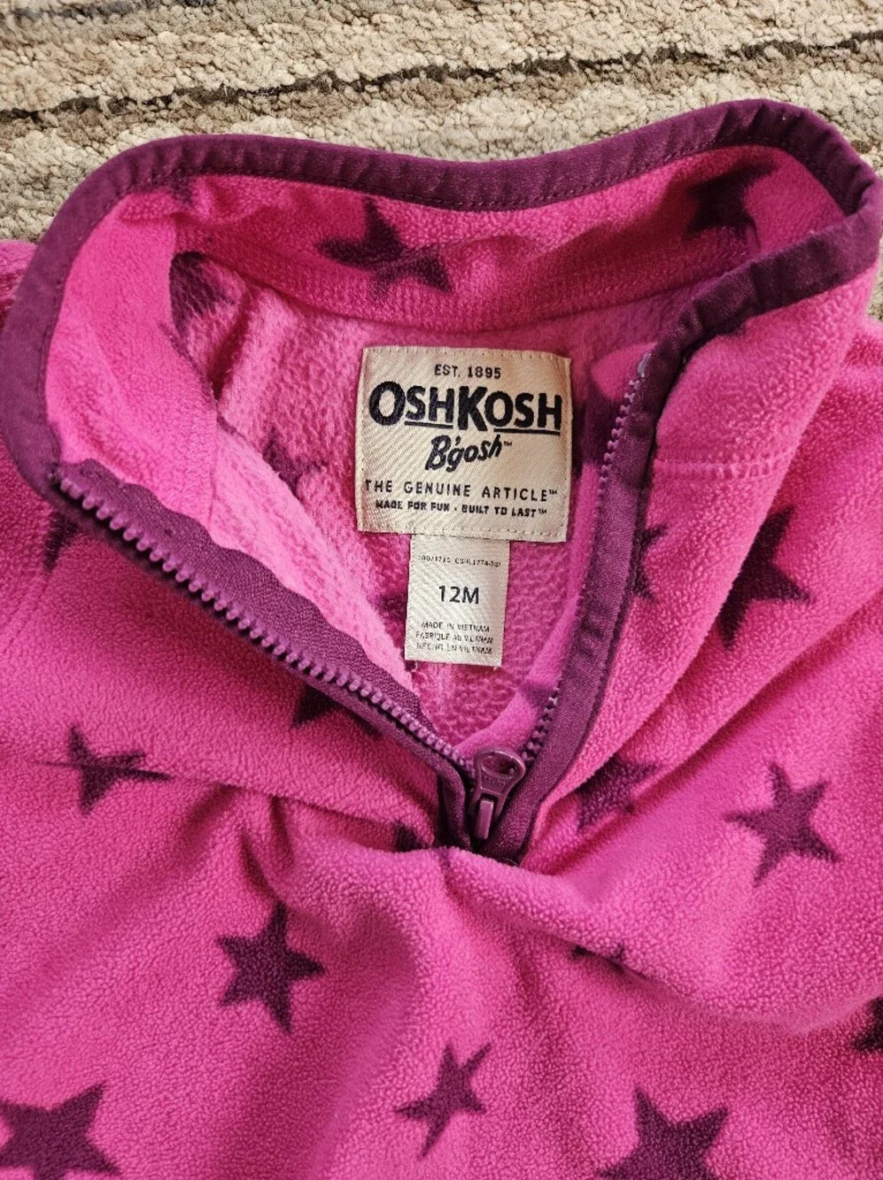 OshKosh B'gosh Hot Pink Star Fleece Pullover